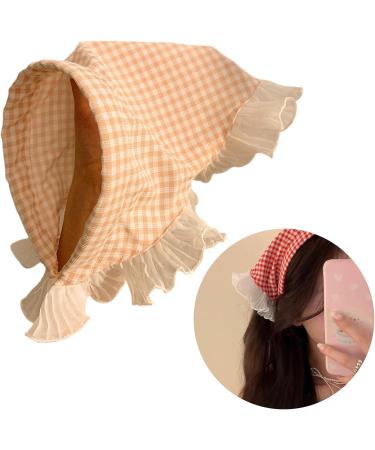 amangul French Style Hair Scarf Headbands Triangled Head Kerchief Hairband Checkered Bandanas Headbands Cute Hair Accessory(Blue) - Buy Online on GoSupps.com