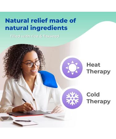 Moist Microwavable Heating Pad for Pain Relief - Hot/Cold Therapy for Joints and Muscles - 1 Pack Blue Rectangle - Calming Heat Pad for Cramps - Buy Online on GoSupps.com