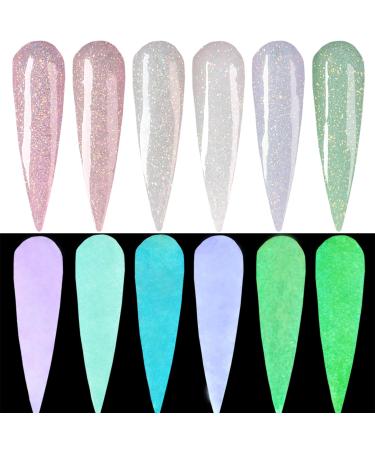 Glow in the Dark Dip Powder Glitter Nail Kit - 6 Color Set for Beginners (Excludes Dip Liquid) GL120 - Buy Online on GoSupps.com