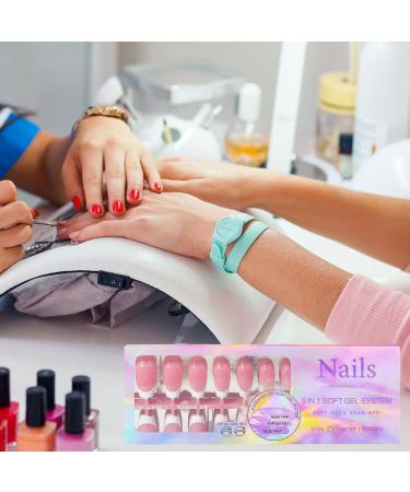 White French Tip Press on Nails - Stick On Fashion Faux Nails with Full | Makeup Supplies for Gathering Wedding Dating Home Traveling 02 - Buy Online on GoSupps.com