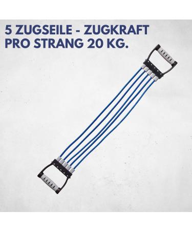 Best Sporting Expander Fitness 15-25 KG | 5 Resistance Training Bands for Full Body Workout | Ideal Strength Training Tapes | 86.5 x 12.5 cm - Blue (20kg) - Buy Online on GoSupps.com