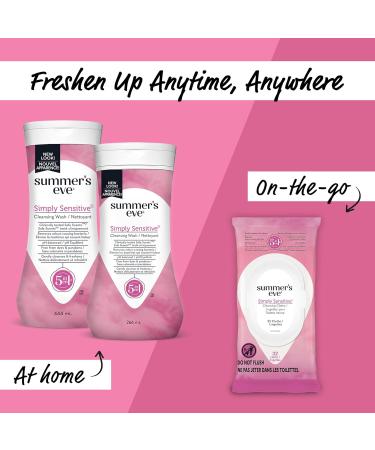 Summer's Eve Simply Sensitive Cleansing Wash for Sensitive Skin Pack of 3 266ml per bottle Unscented 9 Fl Oz (Pack of 3) - Buy Online on GoSupps.com