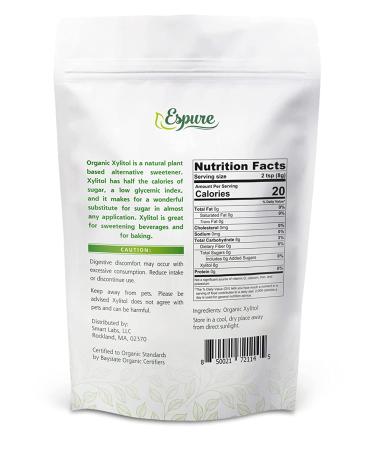 Espure Organic Xylitol 8oz - USDA Certified Plant Based Sweetener, Low Glycemic Index, Prebiotic Sugar Substitute - Buy Online on GoSupps.com