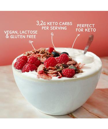 Go-Keto BIO Keto Granola Raspberry 6x 290g - Keto Muesli for a delicious Keto breakfast with coconut chips n - Buy Online on GoSupps.com