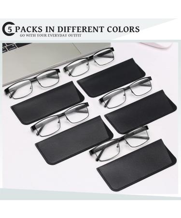 Buy Men's Blue Light Blocking Reading Glasses - 5 Pack Metal Readers 1.5x Anti Eye Strain - Buy Online on GoSupps.com