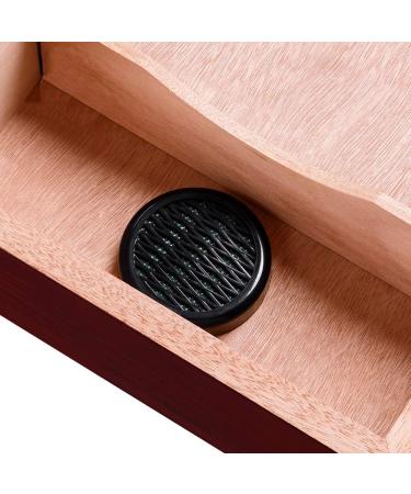 Desktop Cigar Humidor Case Glasstop Cigar Storage Box Cherry Finish with Hygrometer and Humidifier Holds 50 Cigars - Buy Online on GoSupps.com