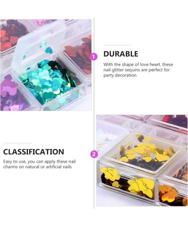 Frcolor Nail Art Kit - Colorful Heart Glitter Flakes & Paillette Foil for DIY Nail Decoration | International Shipping - Buy Online on GoSupps.com