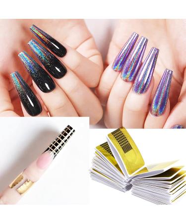 700 Self-Adhesive Nail Templates - Professional Reusable Fingernail Stencils for Gel Nails & Extensions - Golden Nail Art Tips - Buy Online on GoSupps.com