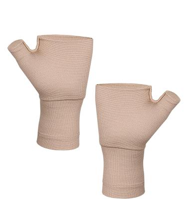 1 Pair Pressure Wrist Wrist Swollen Hand Gloves Adjustable Wrist Protector Wrist Stabilizer Support Gloves Men Support Hand Wrist Fatigue Sleeves Thumb Nylon 80% Brace L Khaki