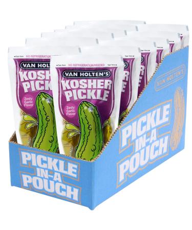 Van Holten's Pickles - Jumbo Kosher Garlic Pickle-In-A-Pouch - 12 Pack Kosher 1 Count (Pack of 12)