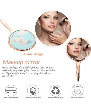 Beaupretty Blue Hand Held Makeup Mirror for Travel Outdoor Women - Metal Magnifying Cosmetic Mirror with Handle - Buy Online on GoSupps.com