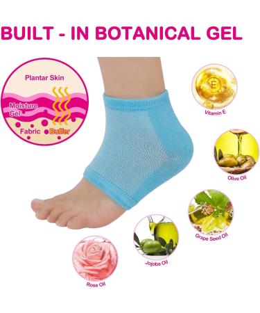 Moisturizing Gel Heel Socks Cracked Gel Heel Socks Toeless Heel Repair Socks for Women (Azure) - Buy Online on GoSupps.com