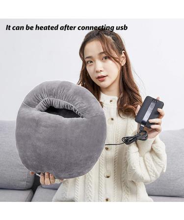 Niceyea USB Foot Warmer Slippers - Plush Heating Cushion for Winter Office & Sleep Therapy - Silver Gray - Buy Online on GoSupps.com