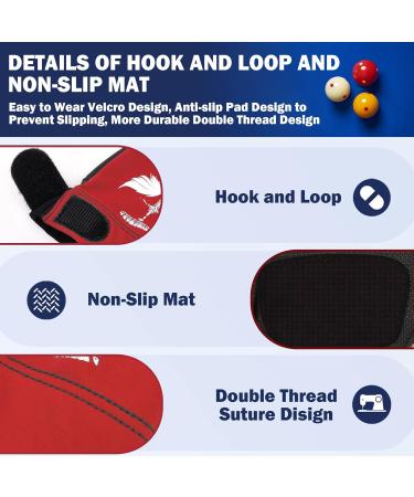 Animsword Billiard Gloves - Breathable & Comfortable Left/Right Hand L Red - GetaWay Solids for Billiards Convenient & Stylish - Buy Online on GoSupps.com