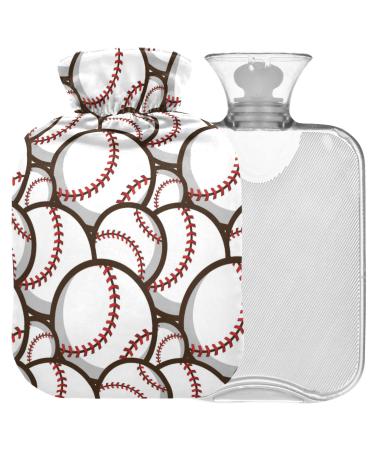 Naanle baseball sport hot bottle with reference transparent hot water bottle 2l large hot hot water bottle for bed hand feet warmer pain relief heat and cold therapy
