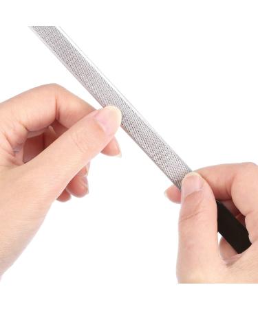 Quesuc 2 Pieces 4 Sides Stainless Steel Nail File Manicure Nail Tools 2 Size (Black) - Buy Online on GoSupps.com