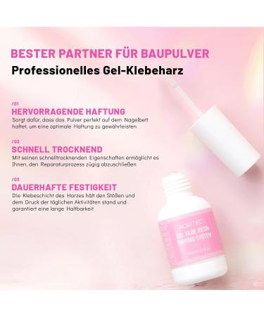 Aokitec 28 g Dipping Build Powder Nails Set with Repair Glue Nail Building Powder for Broken Cracked Spilled Weak Nails Nail care products Quick Air Dry 01 Clear Powder - Buy Online on GoSupps.com