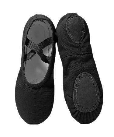 Flintronic ballet shoes girls and women ballet snaps training dance shoes divided leather sole gymnastics shoes yoga shoes 20 EU far black 38 EU