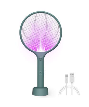 Endbug Electric Fly Swatter Rechargeable, 2 in 1 Bug Zapper Racket Rechargeable with Stand, Mosquito Fly Zapper USB Charging for Indoor Bedroom, Kitchen, Patio rechargeable + UV