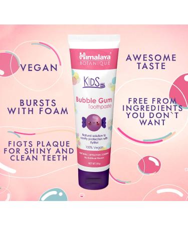 Himalaya Botanique Kids Toothpaste | Mint & Bubblegum | Fluoride-Free Vegan Gluten-Free | Reduces Plaque & Strengthens Teeth | 80g Pack of 2 - Buy Online on GoSupps.com