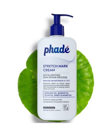 Phade Stretch Mark Cream with CICA - 200ml | Pregnancy Scars Uneven Skin Tone Aging | Dermatologist Tested Clinically Proven Formula for Stretch Marks Hydration and Skin Repair