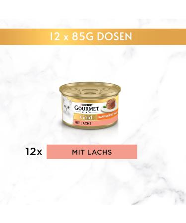Gourmet PURINA GOURMET Gold Refined Ragout Wet Cat Food with Salmon - 12-Pack (12 x 85g) | Premium International Shipping - Buy Online on GoSupps.com
