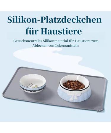 Slip-Proof Silicone Pet Feeding Mat | Waterproof Cat & Dog Food Mat 48x30 cm - Buy Online on GoSupps.com