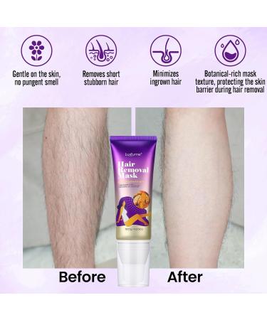 Effective Hair Removal Cream & Turmeric Mask for Arms Bikini Legs Underarms - Painless & Soothing Formula for Men & Women - Buy Online on GoSupps.com