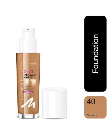 Buy Manhattan 3in1 Easy Match Make Up - Oil-Free Foundation for Flawless Complexion Color 40 Noisette 30ml - International Shipping Available - Buy Online on GoSupps.com