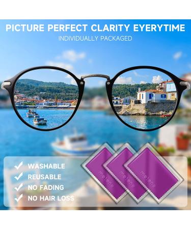 Metene 15 Pack Microfiber Cleaning Cloths - Glasses, Phone, Screens, Camera Lens Cleaner - Dark Purple - Buy Online on GoSupps.com