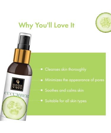 Good Vibes Cucumber Glow Toner - Natural Hydrating Face Spray for All Skin Types | Pore Tightening Alcohol-Free Paraben-Free Sulfate-Free (200ml - Buy Online on GoSupps.com