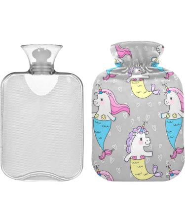 Unicorn Mermaid Hot Water Bottle with Cover - Soft & Warm for Winter Relief | 1L for Bed Hand Neck & Shoulders - Buy Online on GoSupps.com