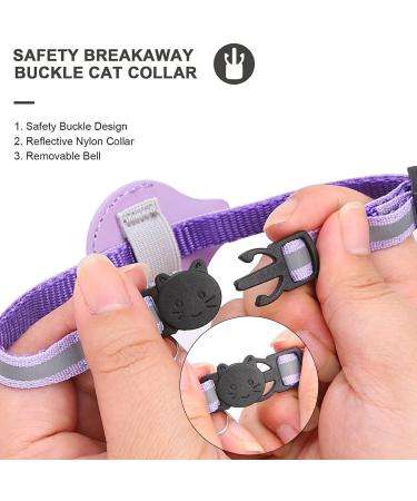 Kolacen Reflecting Airtag Catushage - Adjustable Cat Neck Band with Airtag Shell & Bell | Safety Buckle for Puppies & Kittens (Purple) - International Shipping Available - Buy Online on GoSupps.com