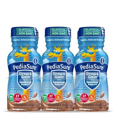 PediaSure Grow & Gain with Immune Support, Kids Protein Shake, 27 Vitamins and Minerals, 7g Protein, Helps Kids Catch Up On Growth, Non-GMO, Gluten-Free, Chocolate 8 Fl Oz (Pack of 6)