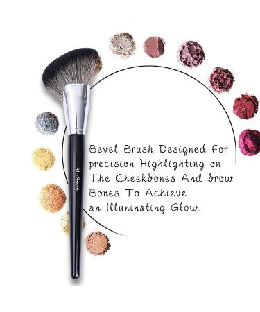 ShySwan Angled Contouring Brush - Sculpt & Define Cheekbones | Black Makeup Tool for Bronzer & Face Powder - Buy Online on GoSupps.com
