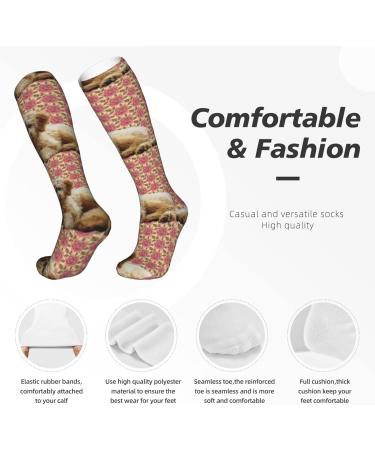 Goldendoodle & Roses Compression Socks for Men & Women | 15-20 mmHg Support for Running & Cycling - Buy Online on GoSupps.com