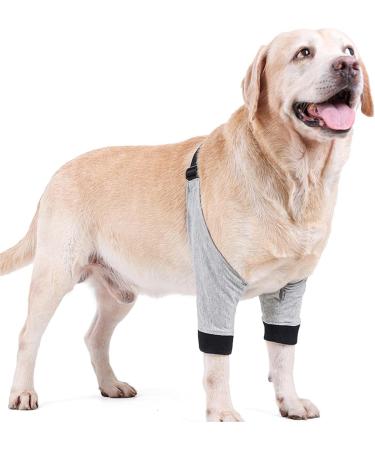 Dog Canine Front Leg Brace | Pair of Dog Leg Brace | Supportive Joint Wrap Pet Wounds Prevent Licking Bite Keep Dry Deyao Grey Small - Buy Online on GoSupps.com