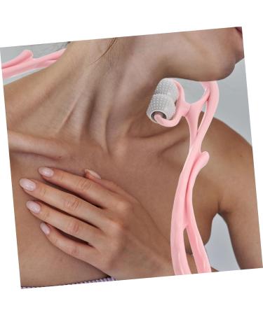 Subsofan Neck Massage Roller - 6 Wheel Kneading Device for Deep Tissue Relief | Acupuncture Tool Pink - Perfect for Neck & Shoulder Pain Relief - Buy Online on GoSupps.com