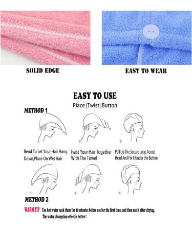 ELLEWIN Microfiber Hair Towel Wrap 3 Pack - Anti-Frizz & Quick Dry Hair Turban - Super Absorbent Hair Towels for Women - Grey/Pink/Blue - Buy Online on GoSupps.com