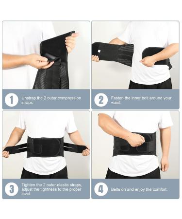 Back Brace for Lower Back Pain Relief - Sciatica Herniated Disc & Scoliosis Support Belt for Men/Women - Breathable Lumbar Decompression Heavy Lifting - Size L (39-47) Black - Buy Online on GoSupps.com