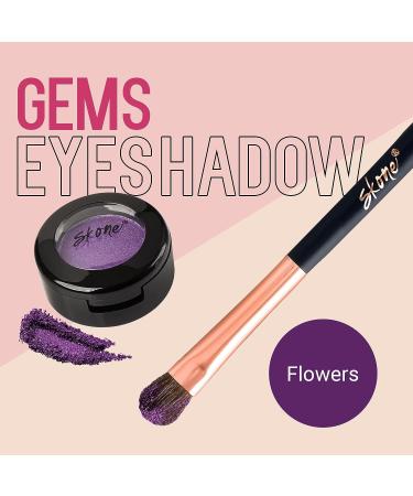 Skone Cosmetics Gems Eyeshadow- Highly Pigmented Longwear Eye Makeup in Purple with Pro Shimmery Finish - Ultra-Blendable Single Eyeshadow, Slightly Shimmer Shades - Flowers - Buy Online on GoSupps.com