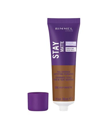 Rimmel London Stay Matte Full Coverage Foundation 506 Deep Noisette - 1 oz | Matte Finish, Long-lasting - Buy Online on GoSupps.com