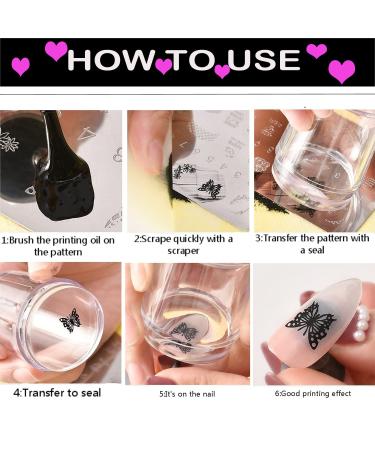 2.8CM Clear Jelly Silicone Nail Art Stamper with Scraper & Cap - Nail Transfer Templates Tools for Manicure - Buy Online on GoSupps.com