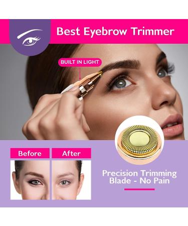 2-in-1 Rechargeable Facial Hair Removal Device for Women - Eyebrow Trimmer & Shaver with Light - Ideal for Peach Fuzz, Lips, and Arms by MAYYAD - Buy Online on GoSupps.com