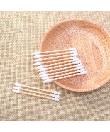 300 PCS White Spiral Lace Wooden Tube Cotton Swabs - Antibacterial & Sterile Cleaning Sticks for Eyes Ears & Makeup - Buy Online on GoSupps.com