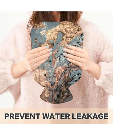 Luxurious Golden Blue Marble Heat Bottle - 1L BPA-Free Warm-Up Bag for Pain Relief & Hot/Cold Compress - Buy Online on GoSupps.com