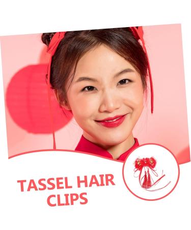 minkissy Large ribbon temperament hairpins tassel girls hair barrettes red hairpin hair accessories girl child Asia issue card hanfu hair accessories China Hanfu hair clips - Buy Online on GoSupps.com