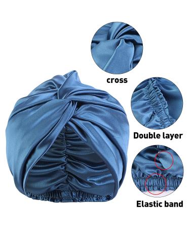100% Mulberry Silk Women's Night Hat | Soft Adjustable Double Layer Bonnet for Hair Care | Luxurious Purple Sleeping Hat & Shower Hood - Buy Online on GoSupps.com