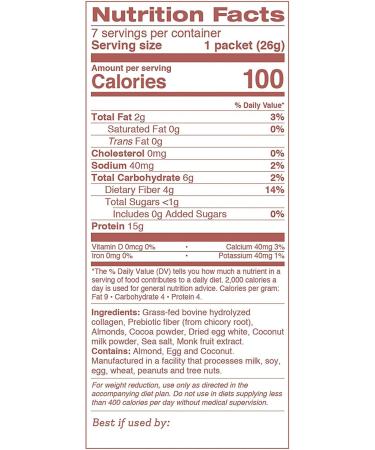 Dr. Kellyann Keto Chocolate Almond Shakes - 100% Grass Fed Collagen Protein | Gluten Free Dairy Free Soy Free | Ideal for Keto Paleo & Weight Loss - 7 Servings - Buy Online on GoSupps.com