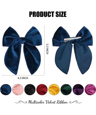 8PCS Large Handmade Velvet Hair Bows for Toddler Girls - Cute Hair Accessories for Little Babies and Children - Buy Online on GoSupps.com